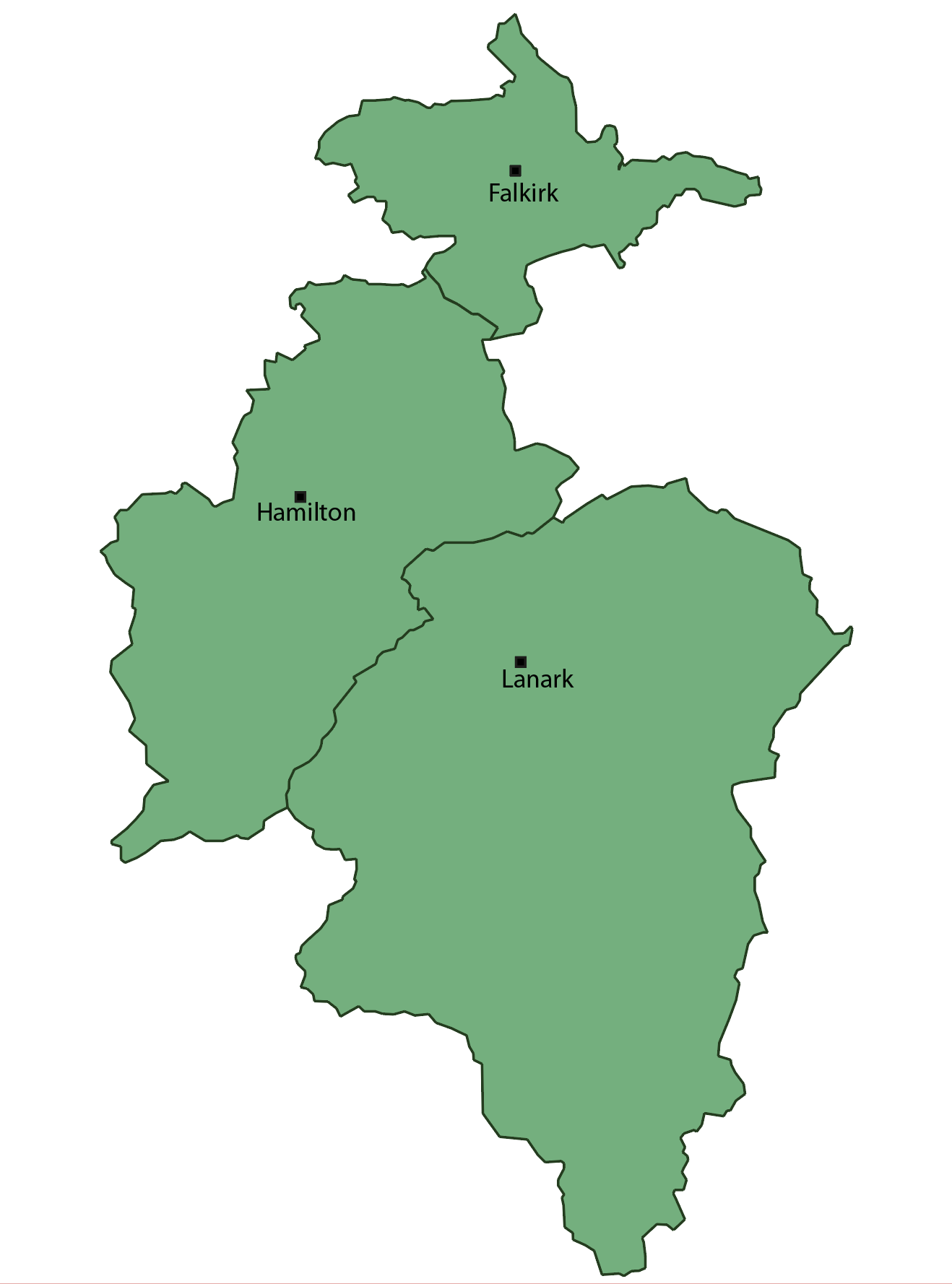 The bounds of the new Presbytery of Forth Valley and Clydesdale.